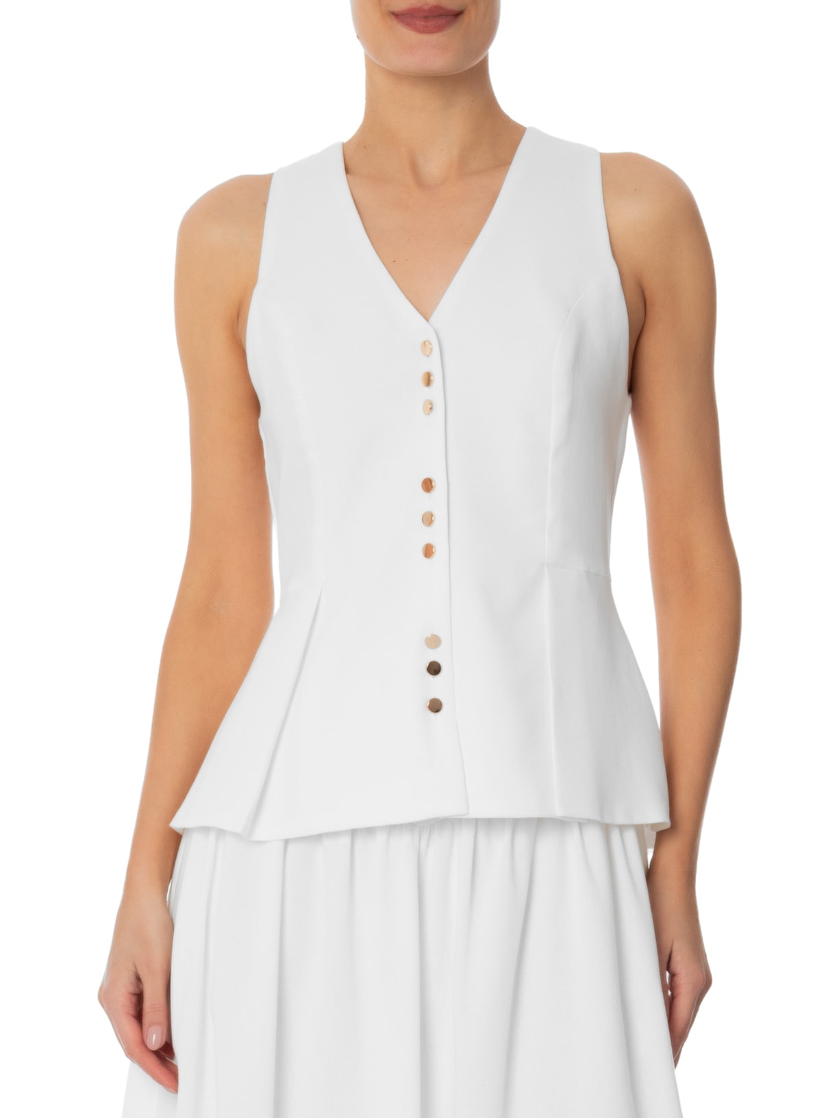 Colete Feminino Peplum Branco '2Essential