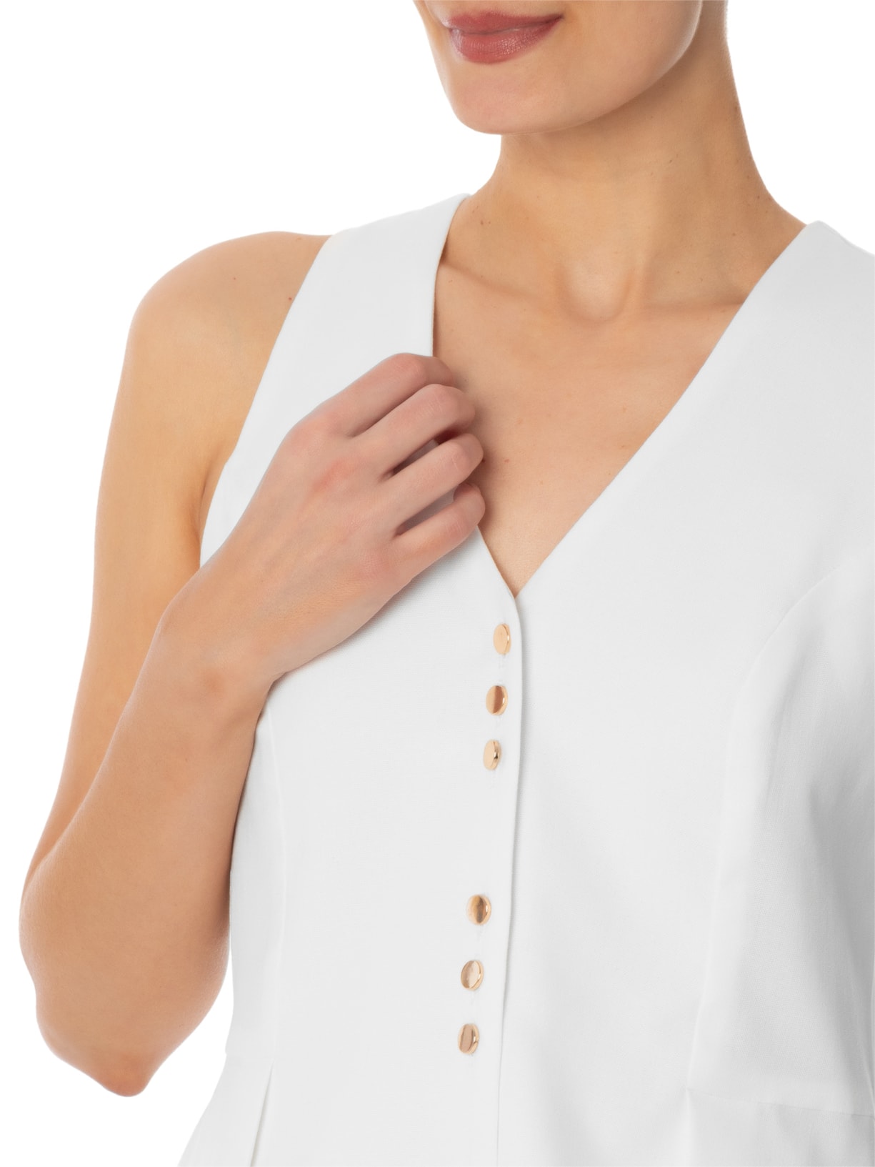 Colete Feminino Peplum Branco '2Essential