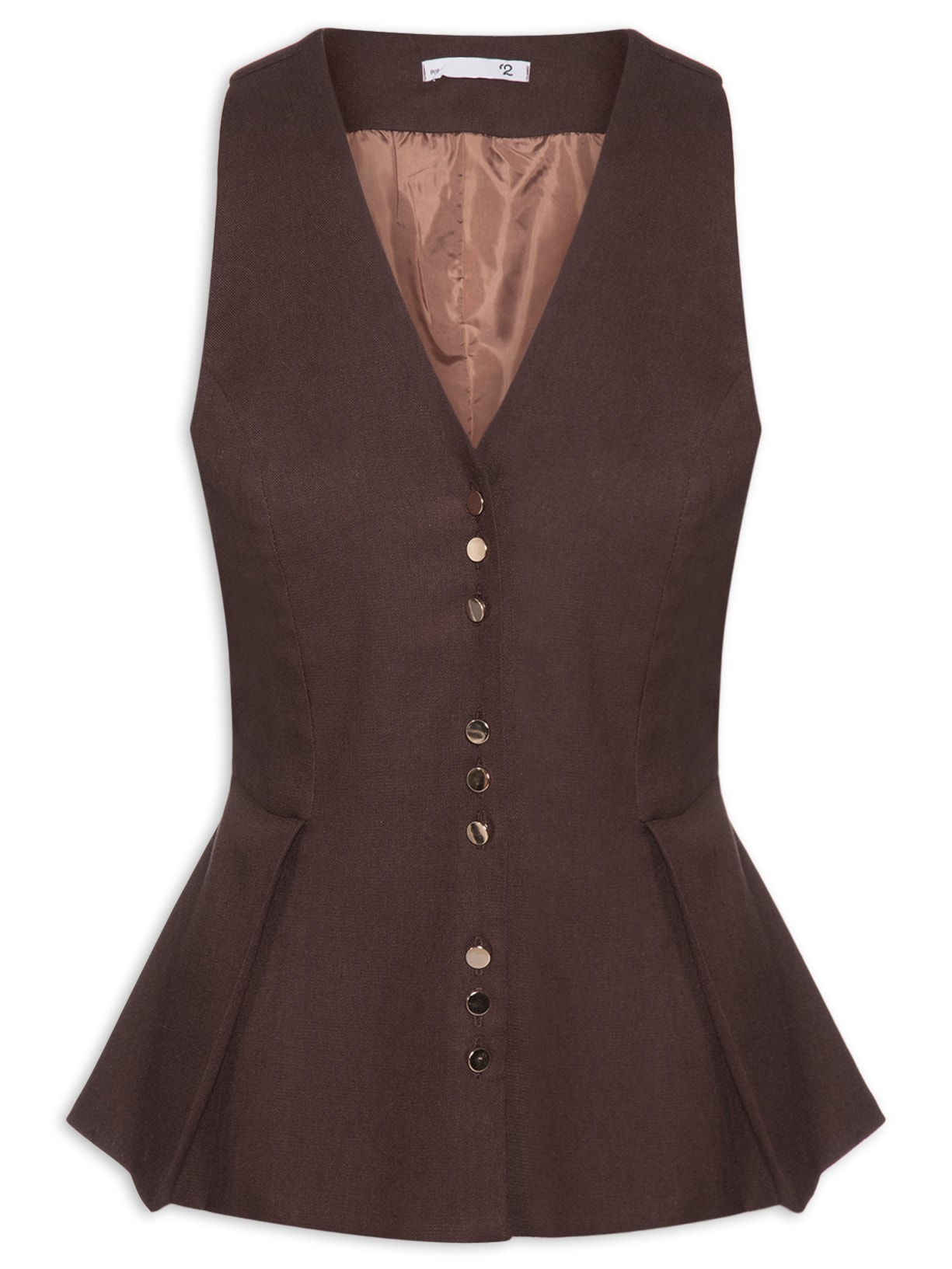 Colete Feminino Peplum Marrom '2Essential