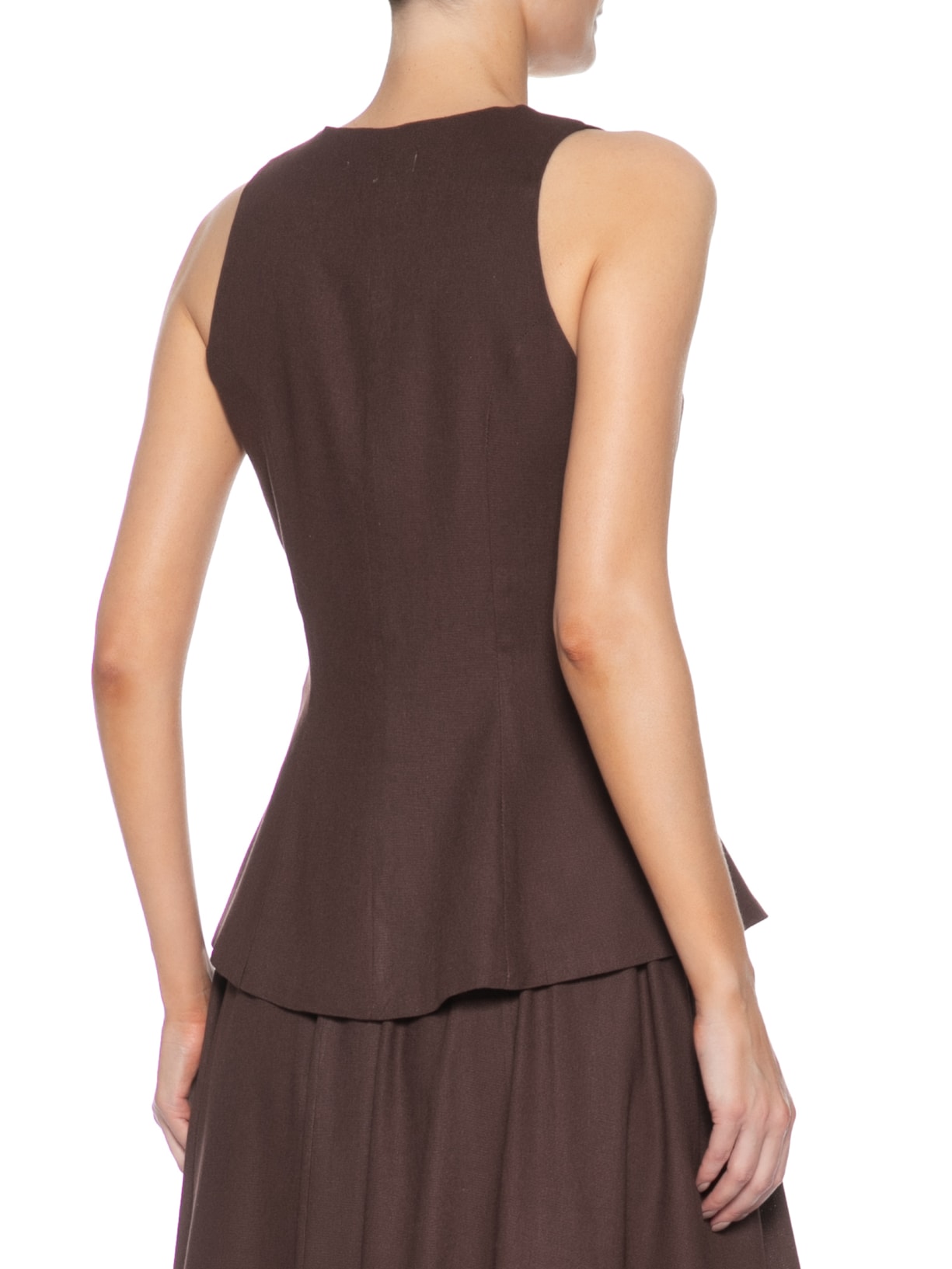 Colete Feminino Peplum Marrom '2Essential