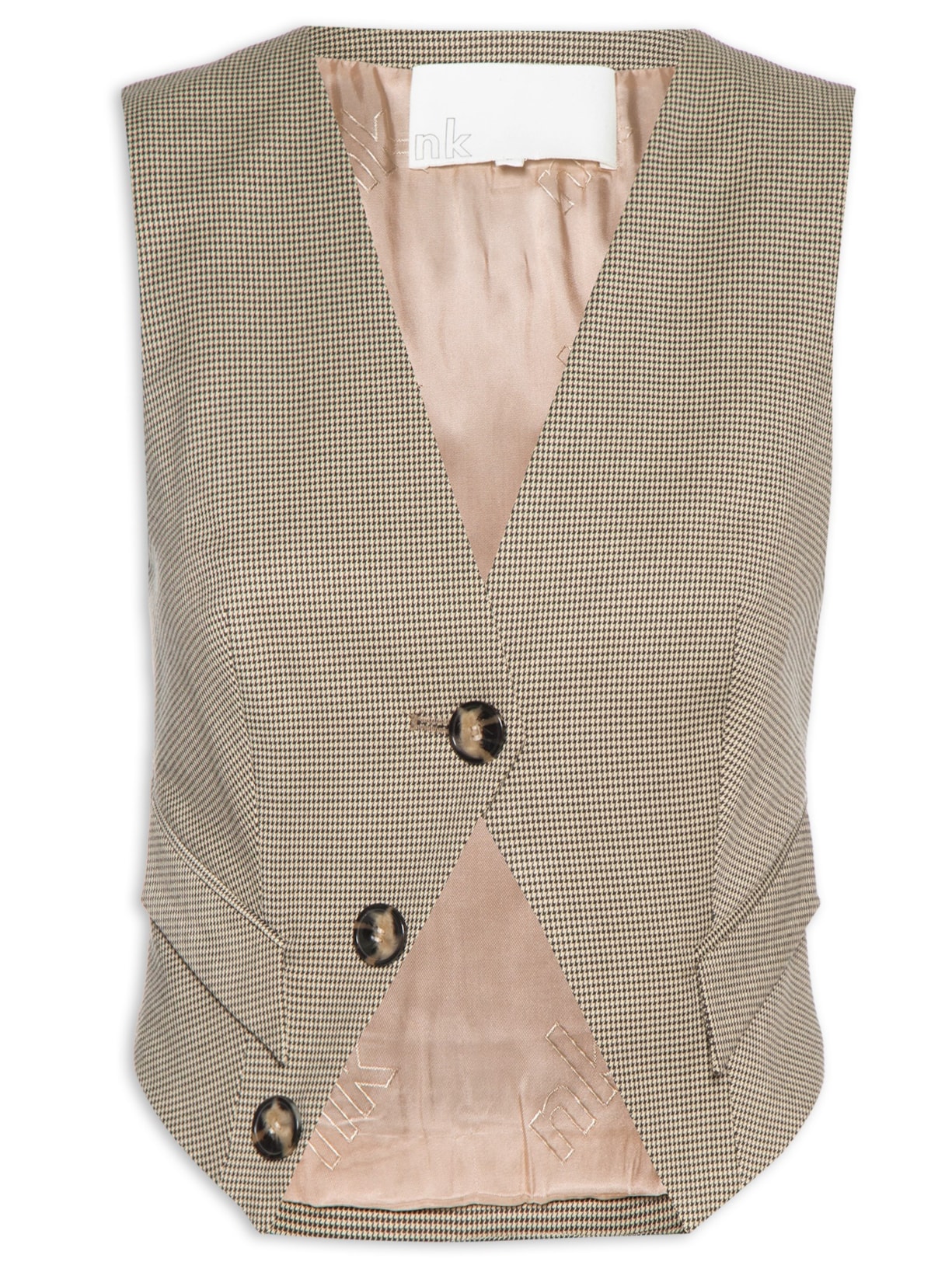 Colete Feminino Pied Poule Poppy - Bege