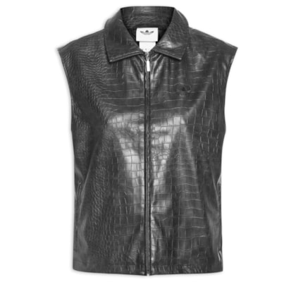 Colete Feminino Pleather Vest - Preto