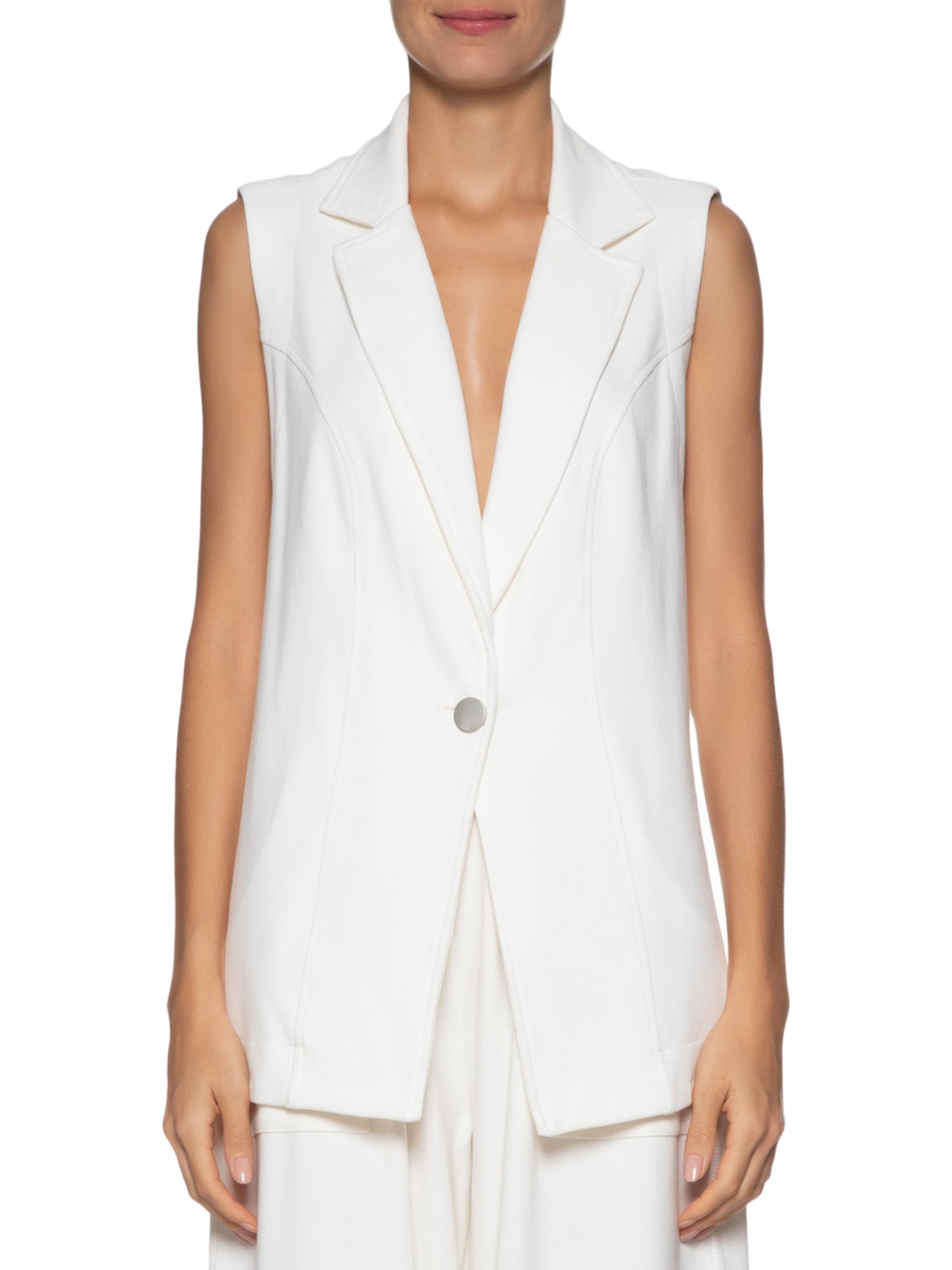 Colete Feminino Recortes Branco Dress To