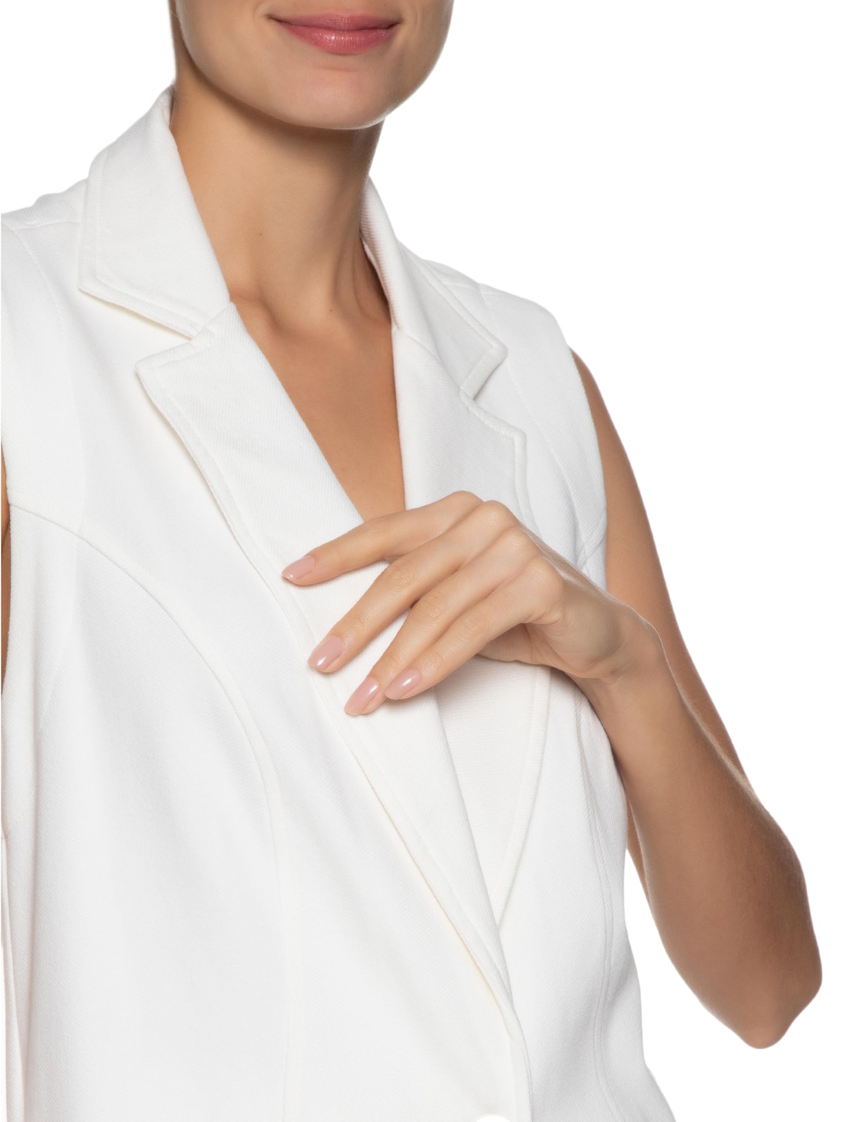 Colete Feminino Recortes Branco Dress To