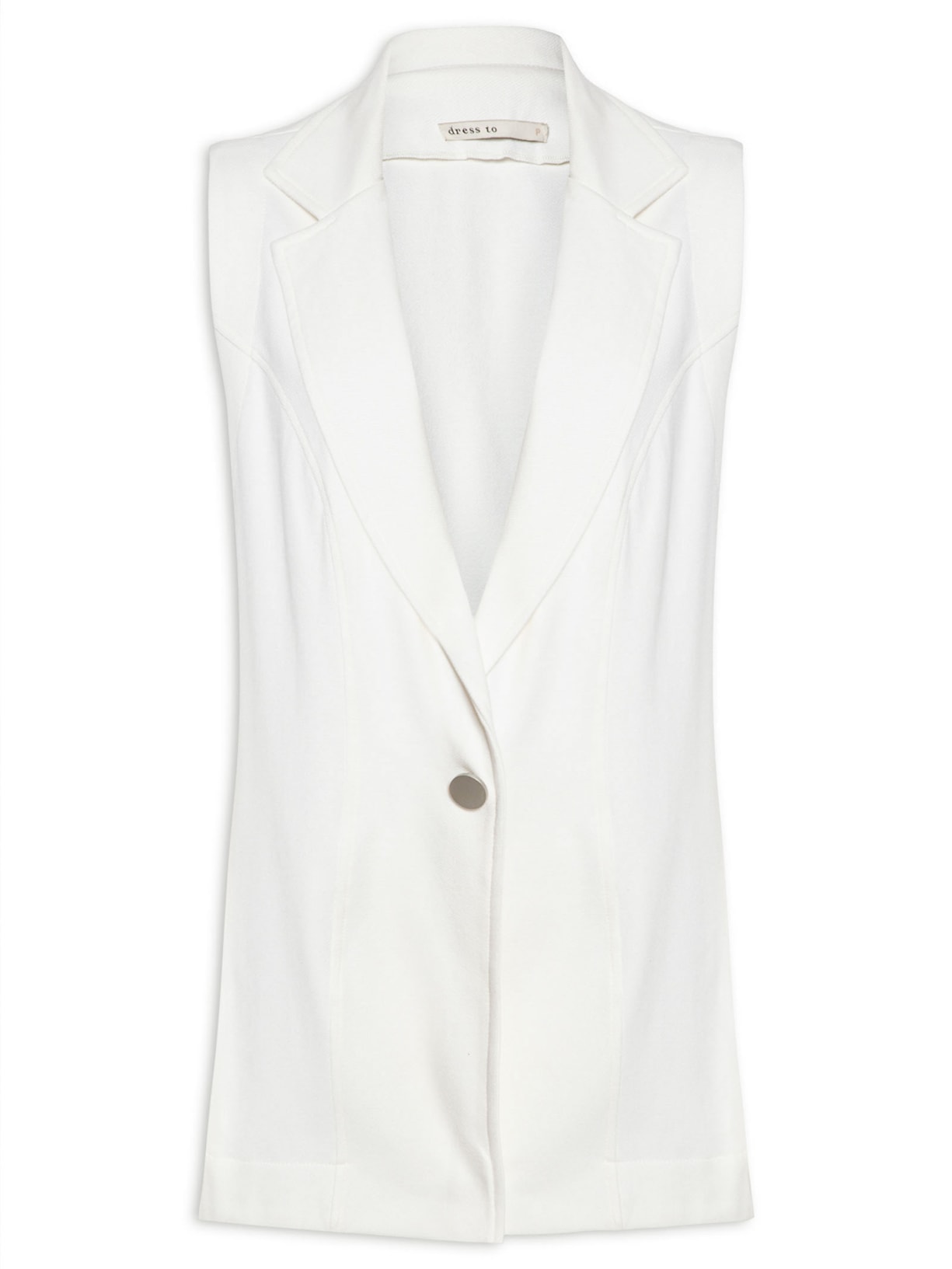 Colete Feminino Recortes Branco Dress To