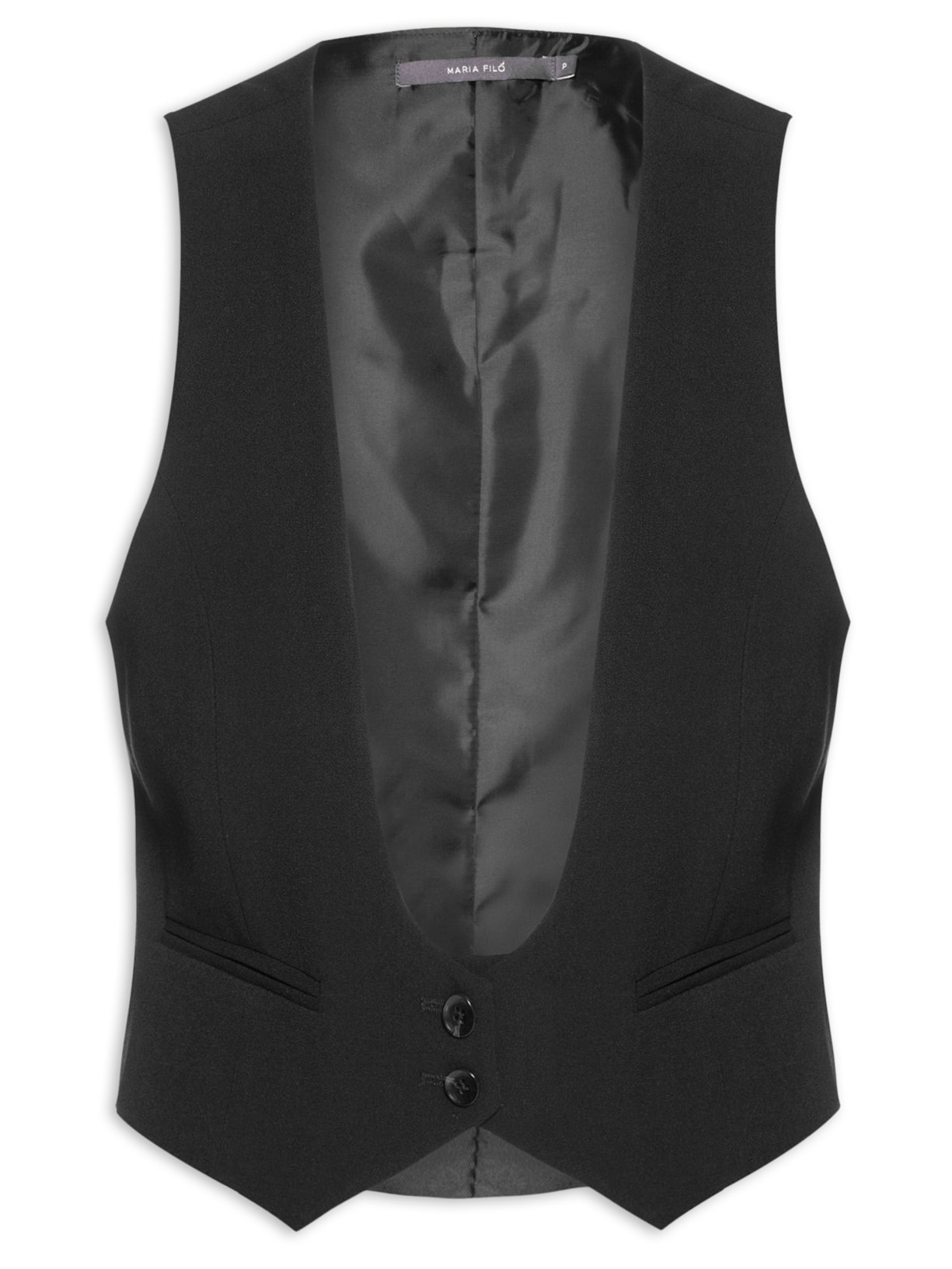 Colete Feminino Recortes - Preto