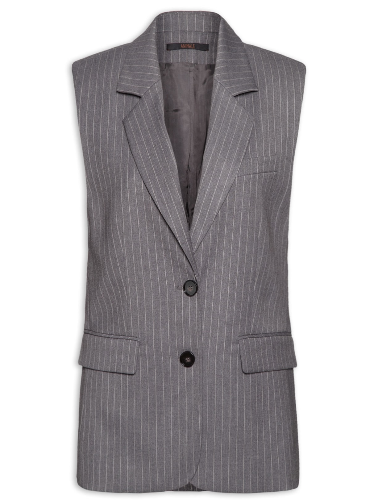 Colete Feminino Risca De Giz - Cinza