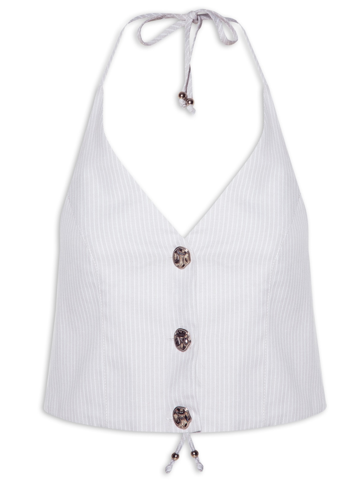 Colete Feminino Risca De Giz Cinza Market 33