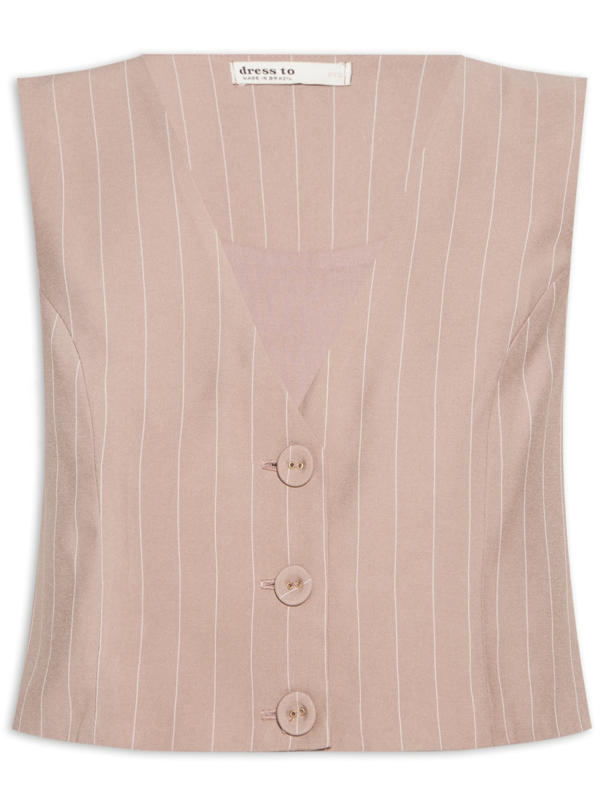 Colete Feminino Risca De Giz - Cinza