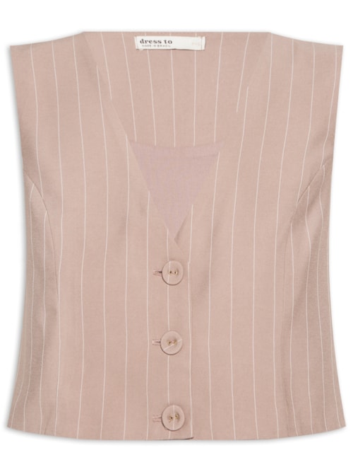 Colete Feminino Risca De Giz - Cinza