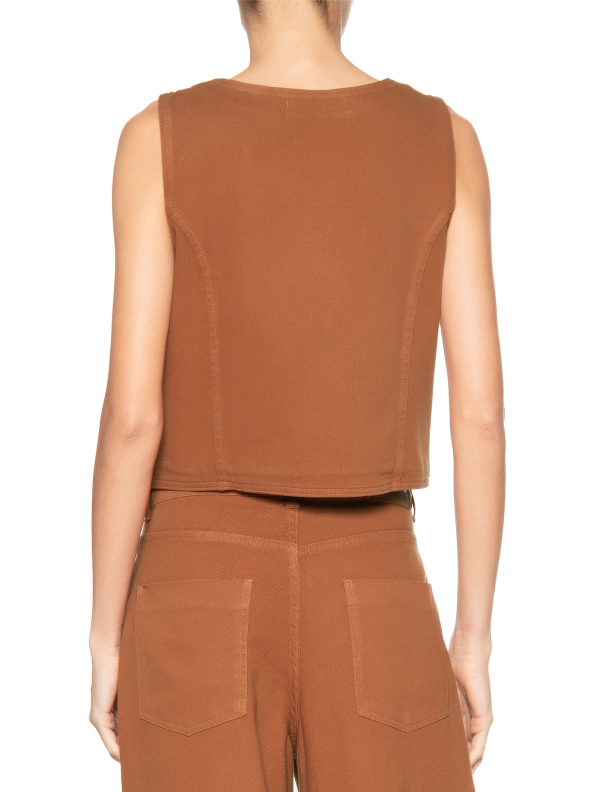 Colete Feminino Sarja Color Marrom Dress To