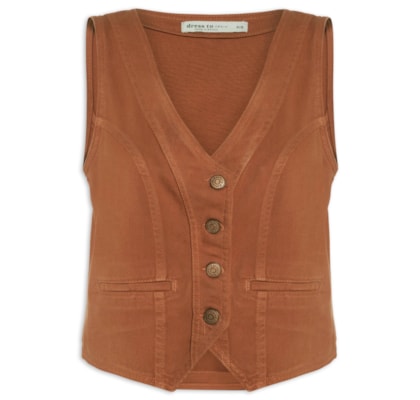 Colete Feminino Sarja Color - Marrom