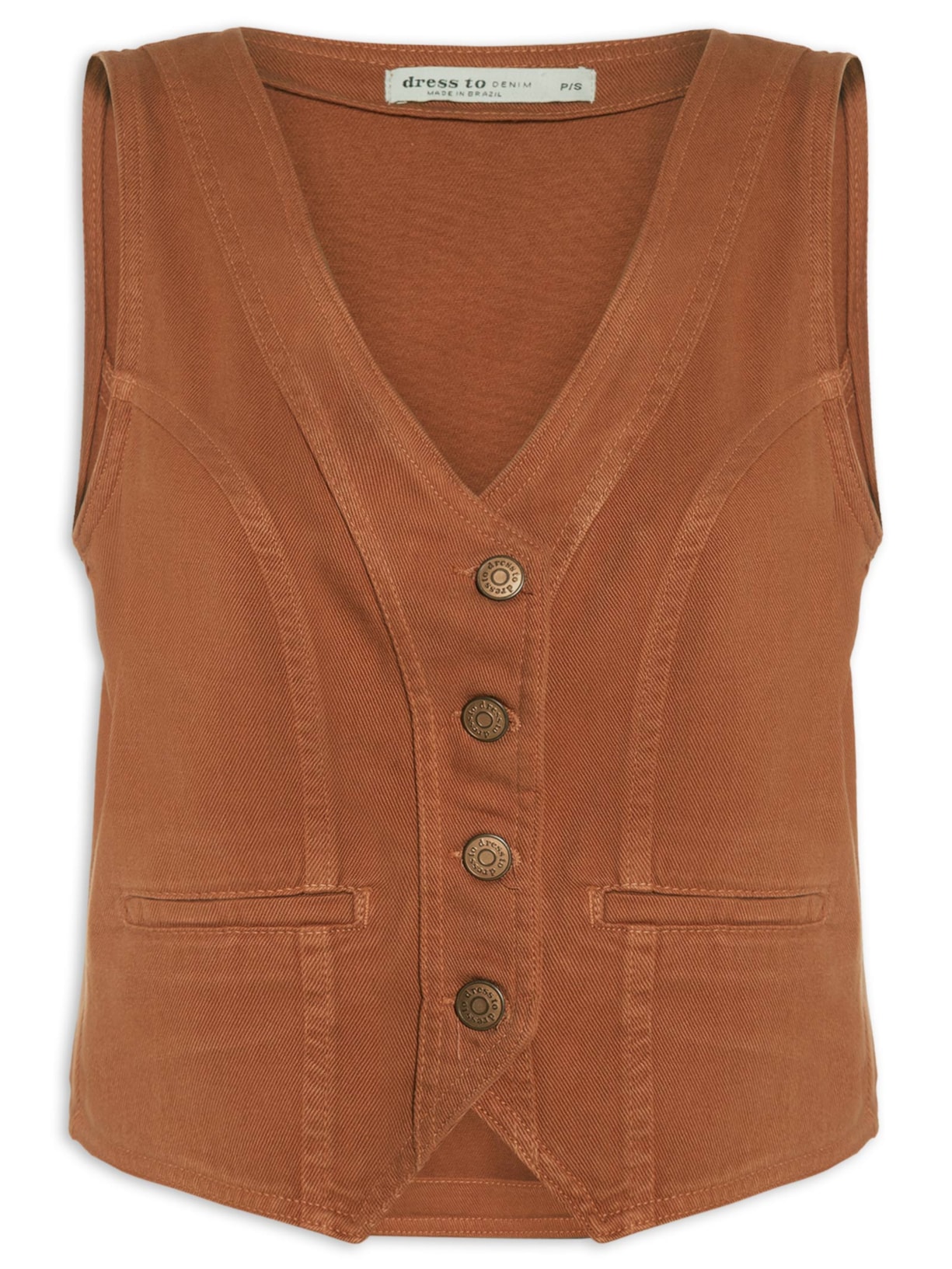 Colete Feminino Sarja Color - Marrom