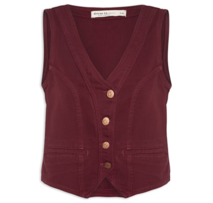 Colete Feminino Sarja Color - Vermelho