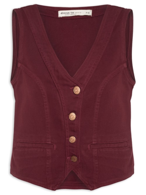 Colete Feminino Sarja Color - Vermelho