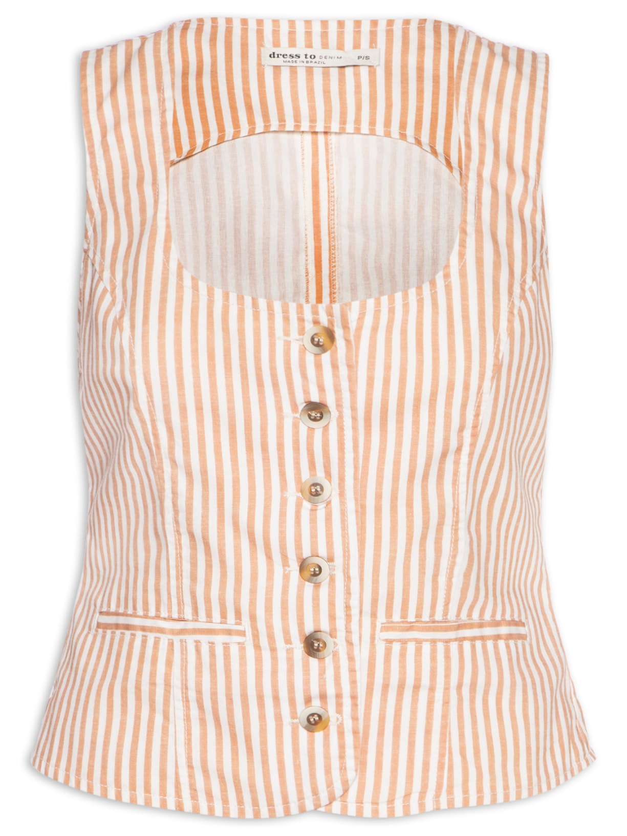 Colete Feminino Sarja Listras - Vermelho