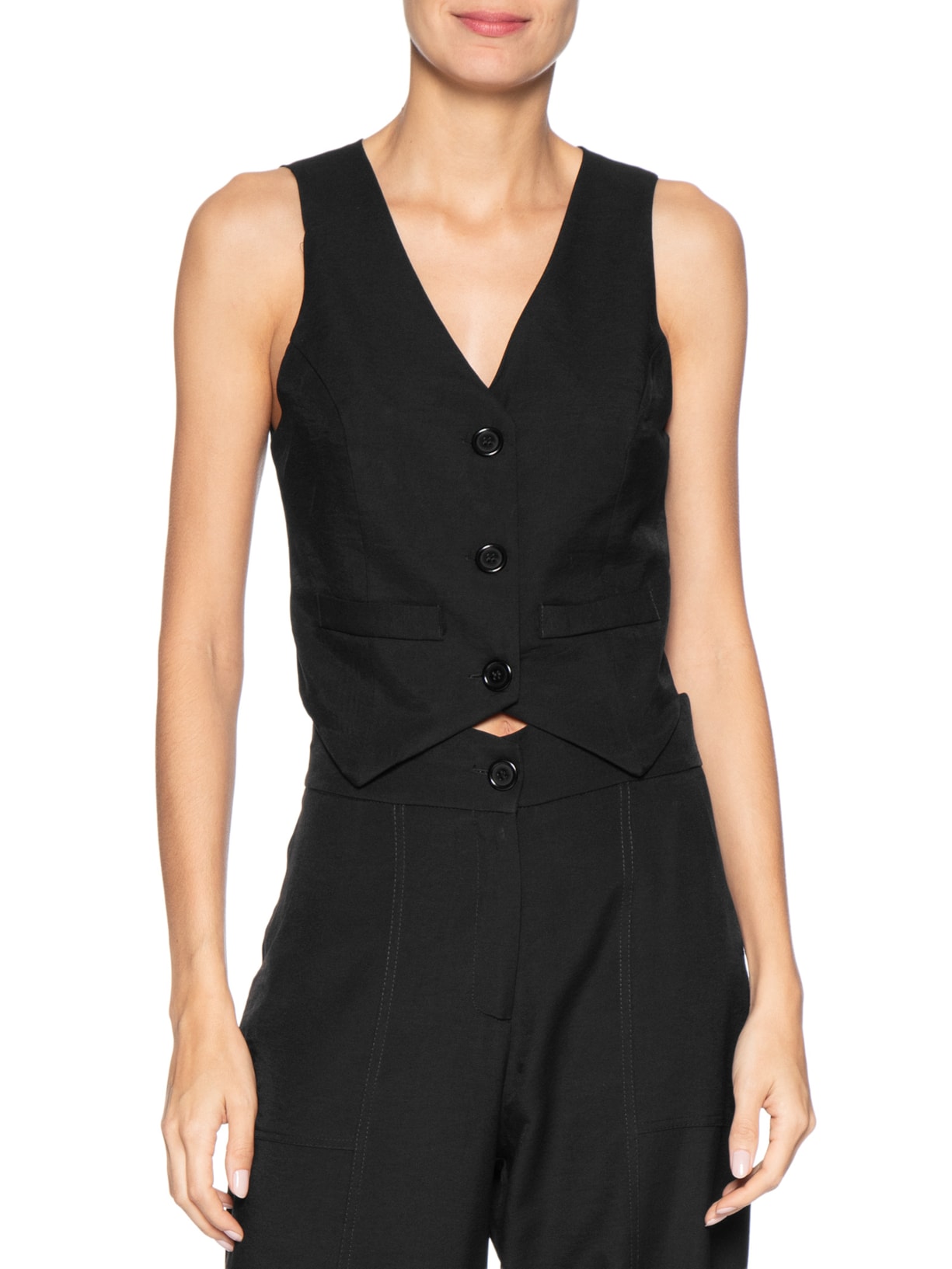 Colete Feminino Social Preto Basiq