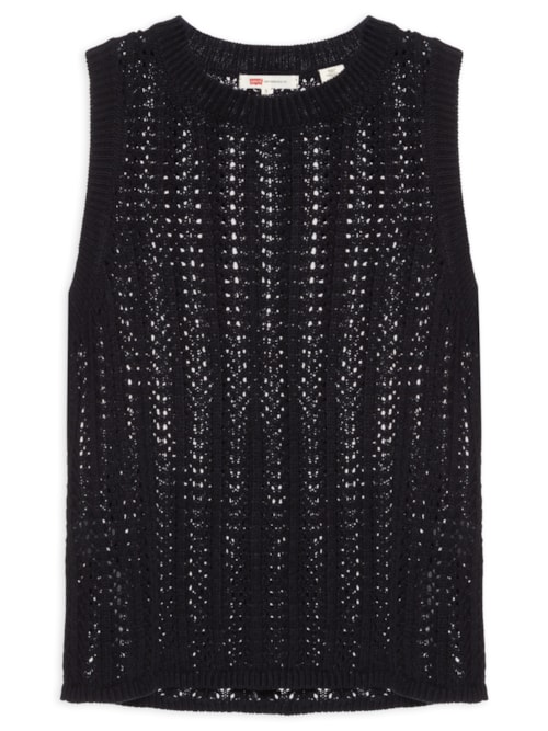 Colete Feminino Sunrise Crochet Tank - Preto