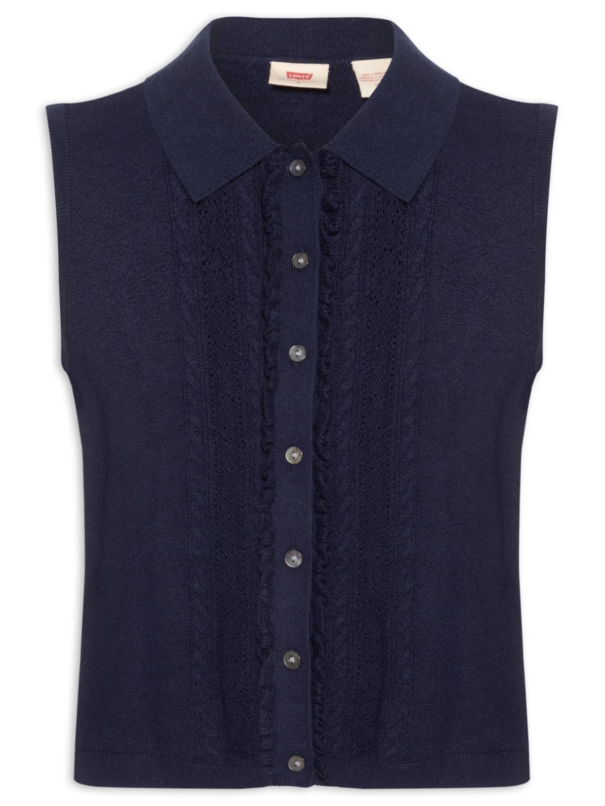 Colete Feminino Super Soft Mini Ruffle Vest Azul Levi's
