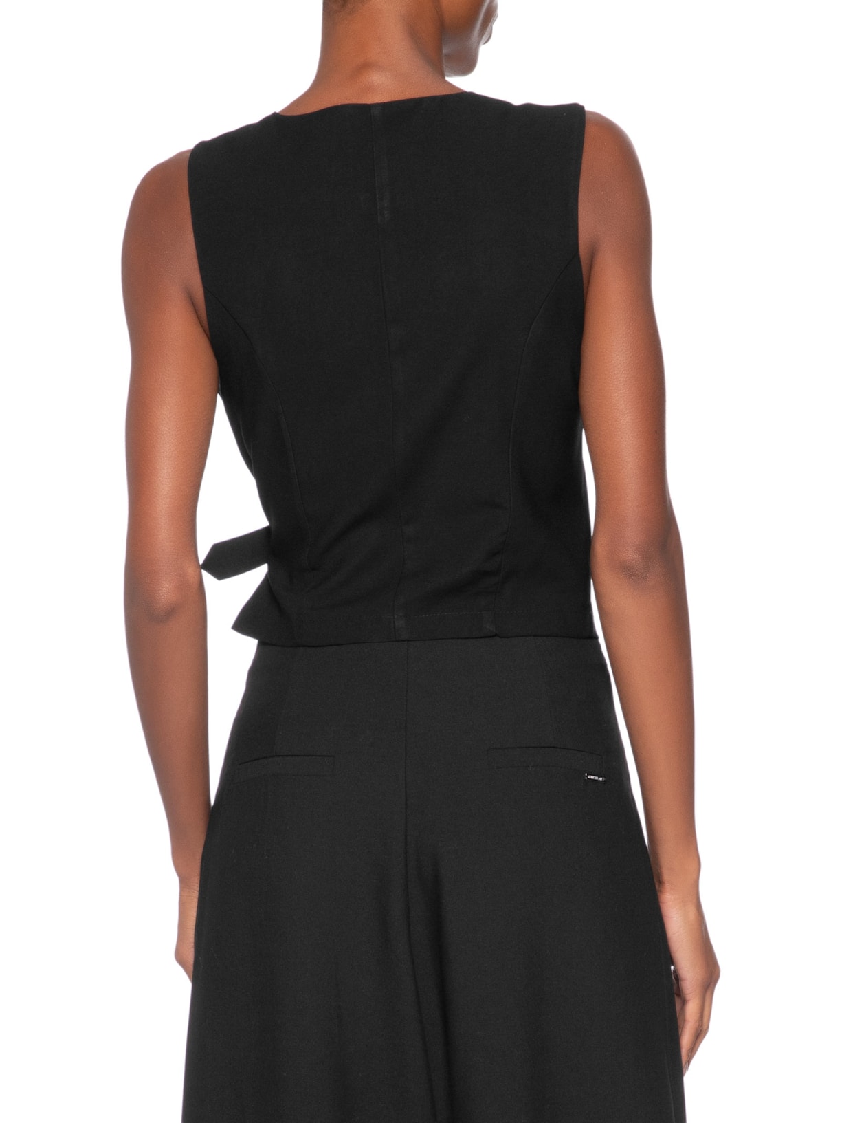 Colete Feminino Transpassado Com Fivela Preto Basiq