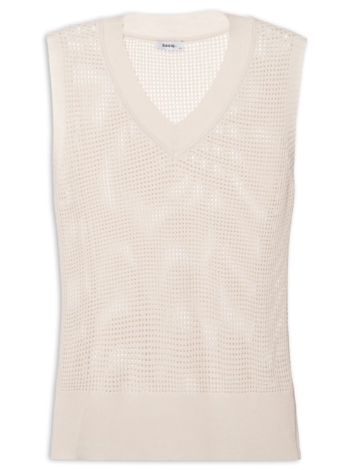 Colete Feminino Tricot - Bege