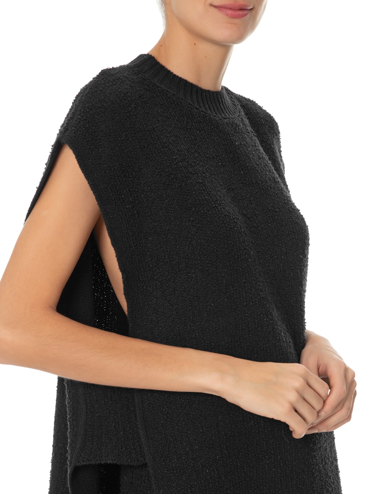 Colete Feminino Tricot Bouclet Preto  Osklen