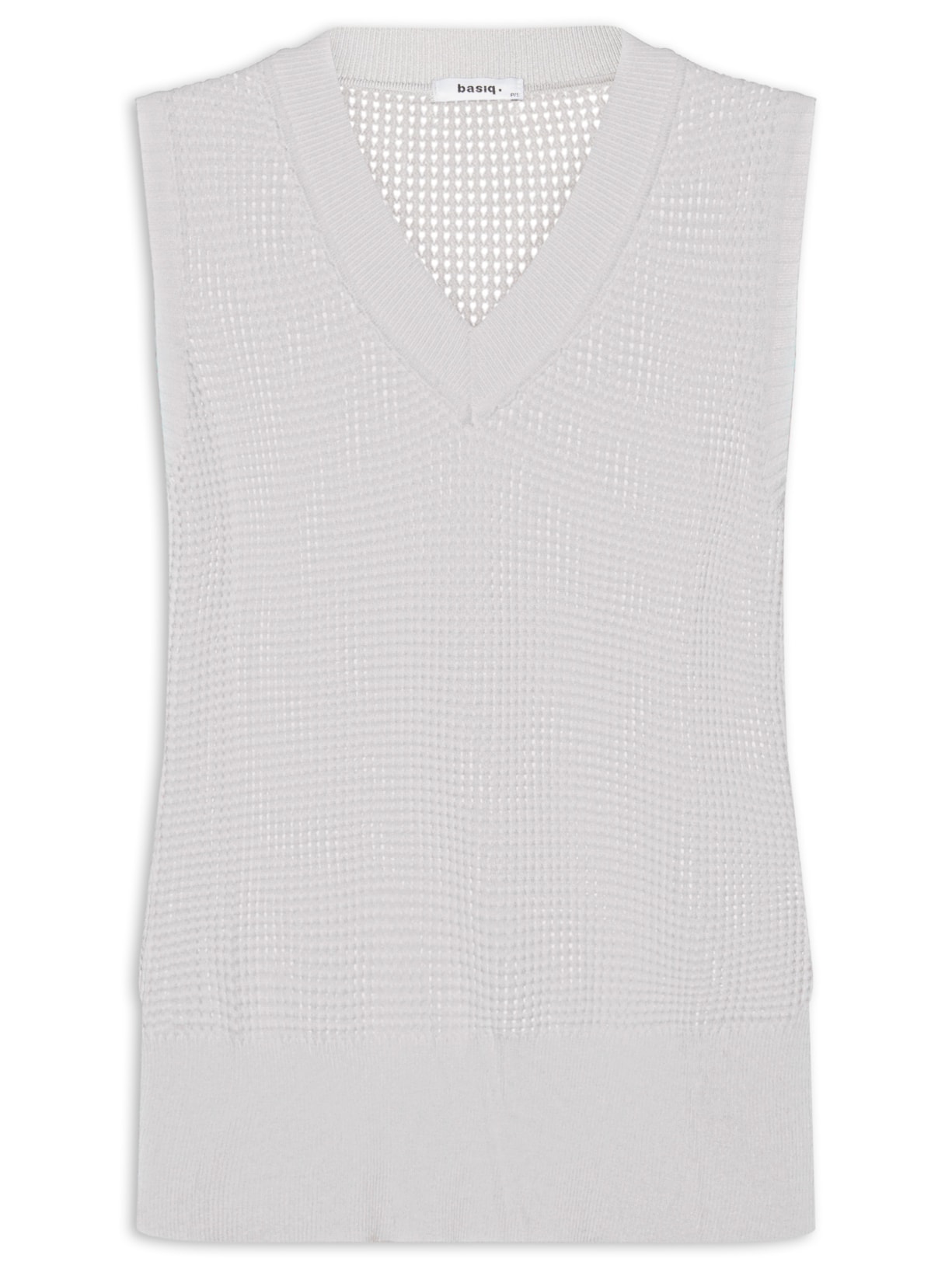 Colete Feminino Tricot Cinza Basiq