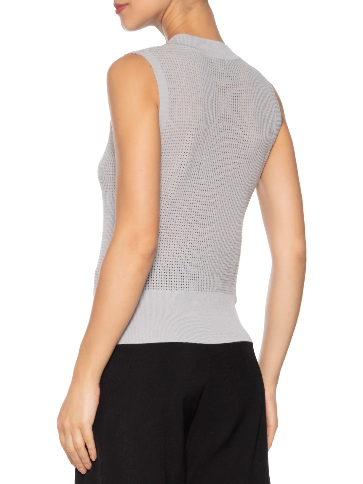 Colete Feminino Tricot Cinza Basiq