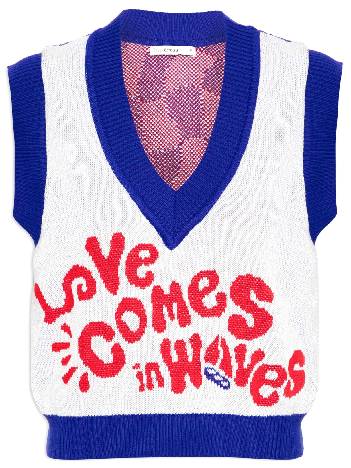 Colete Feminino Tricot Jacaquard Waves - Branco