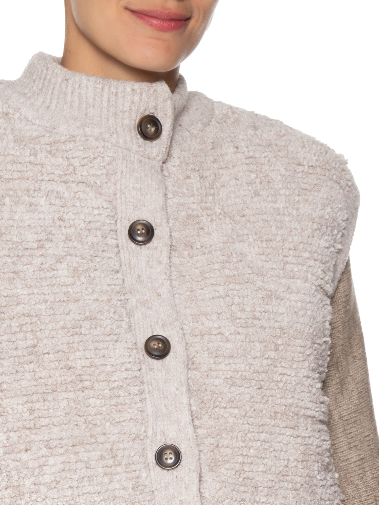 Colete Feminino Tricot Lurly Bege Andrea Bogosian