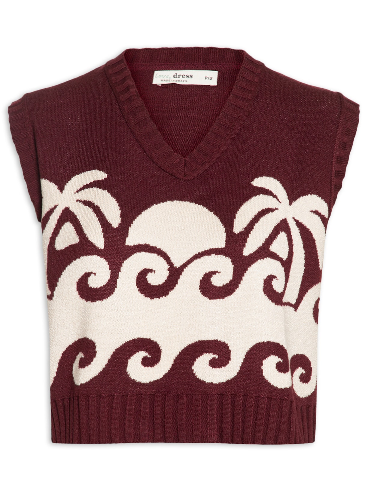 Colete Feminino Tricot Paradise - Vinho