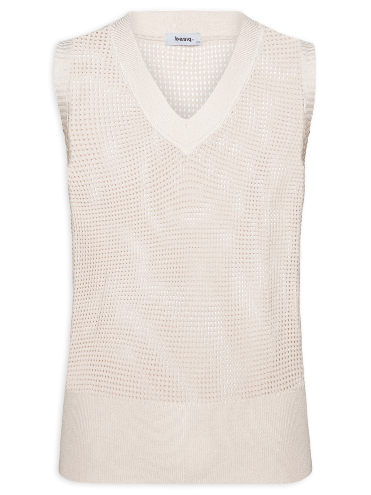 Colete Feminino Tricot Waffle - Bege