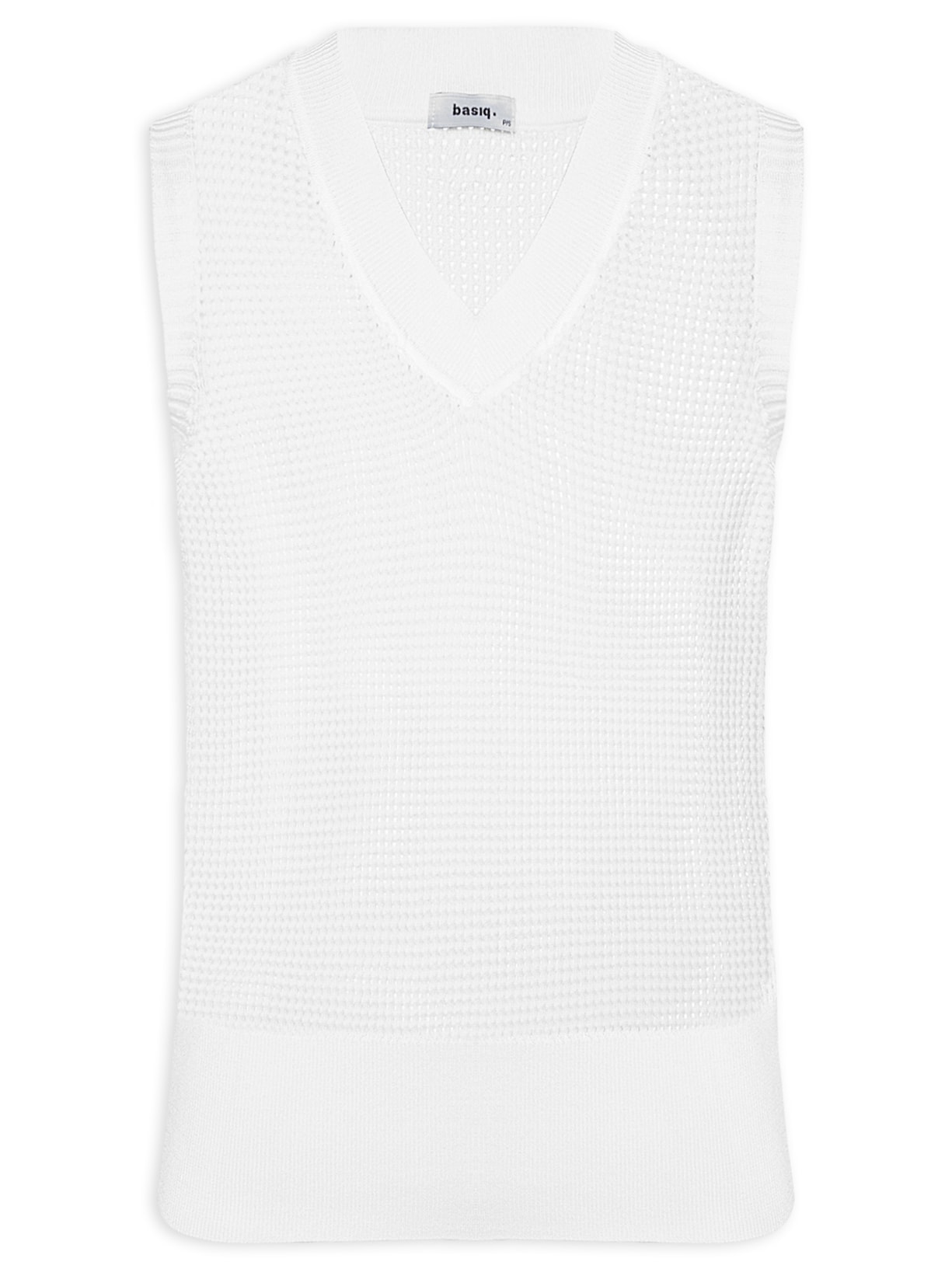 Colete Feminino Tricot Waffle - Branco