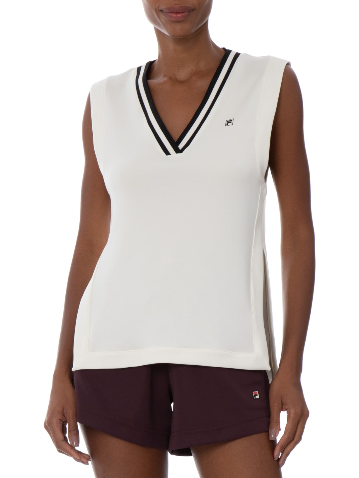 Colete Feminino V-Neck Foamtouch Off White Fila
