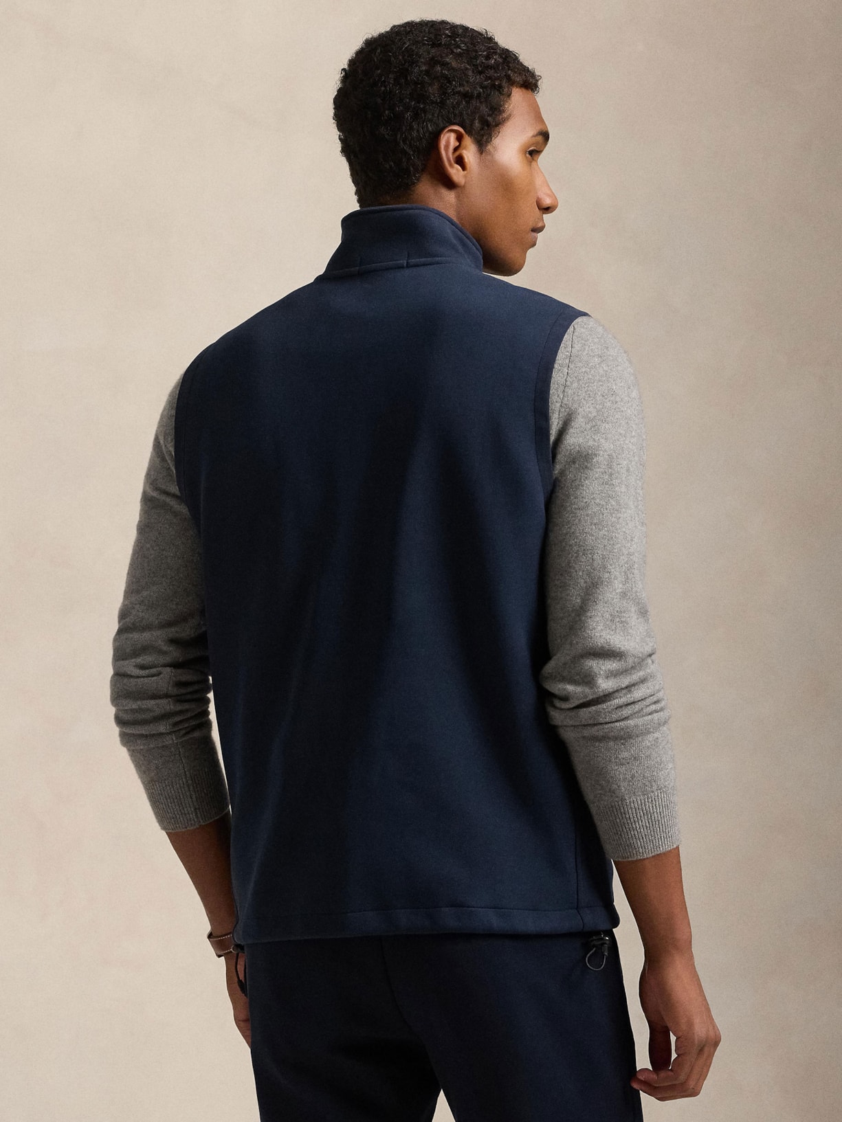 Colete Masculino Double Knit Full-Zip Vest Azul Polo Ralph Lauren