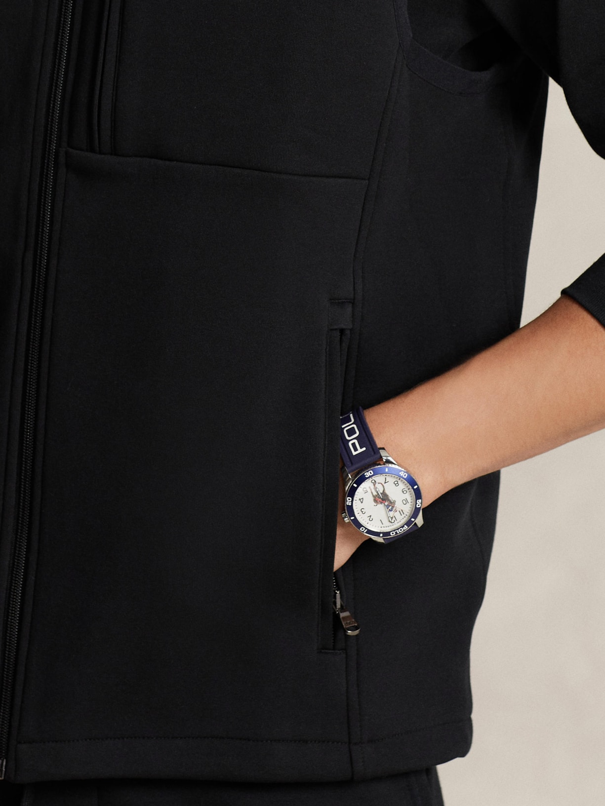 Colete Masculino Double Knit Full-Zip Vest Preto Polo Ralph Lauren