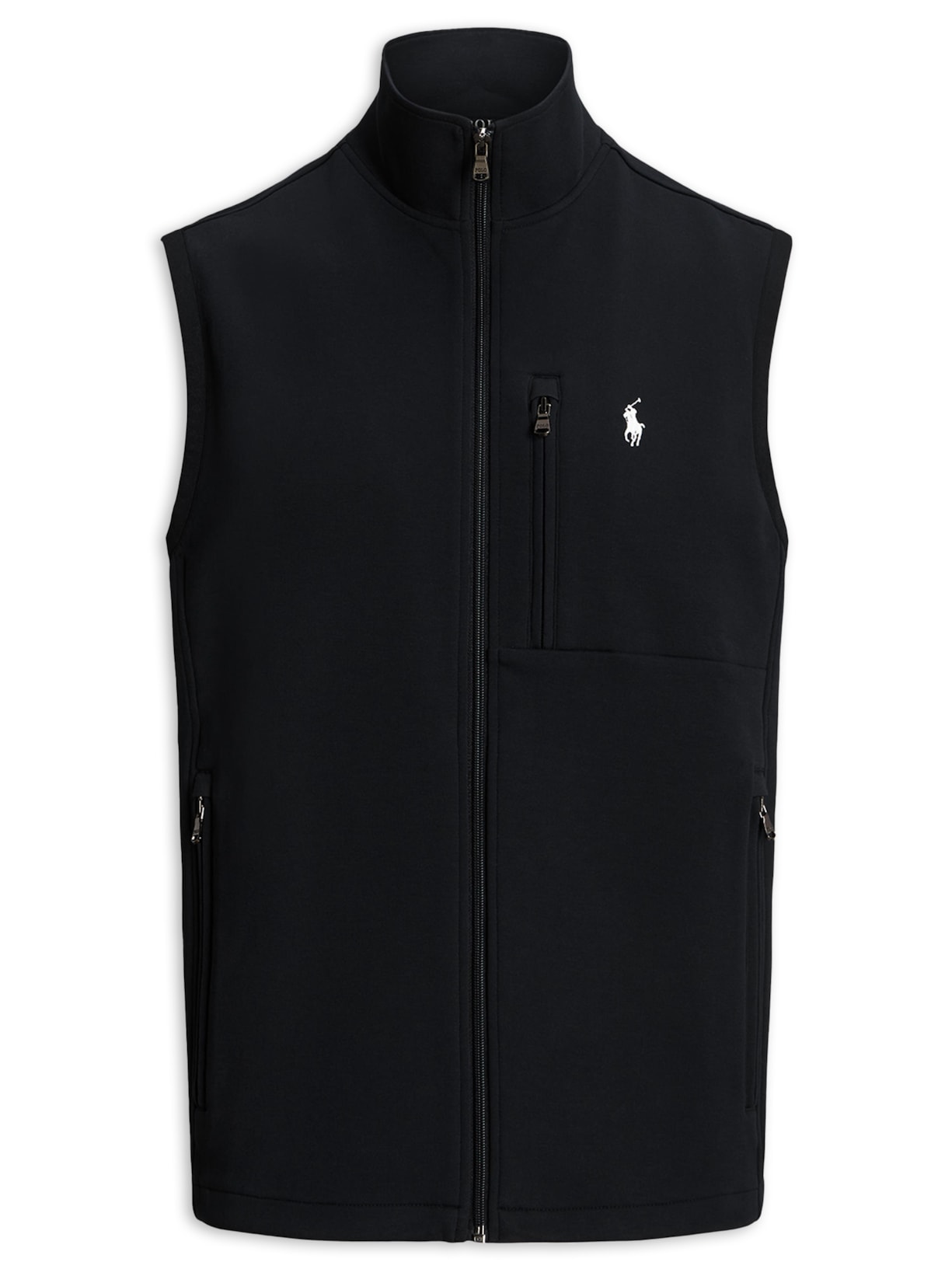 Colete Masculino Double Knit Full-Zip Vest Preto Polo Ralph Lauren