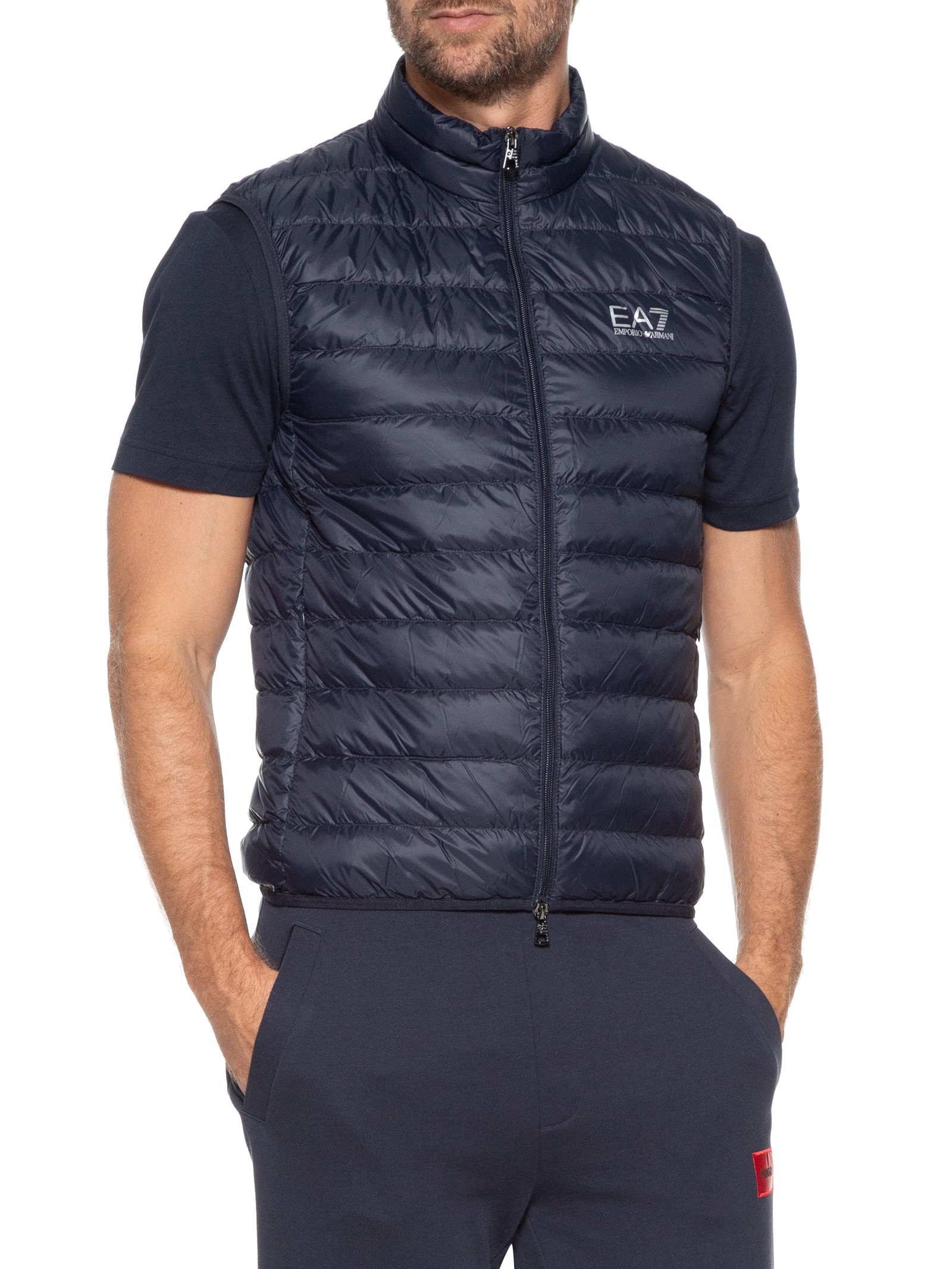 EA7 Emporio Armani - Colete Masculino Down Waistcoat - Azul