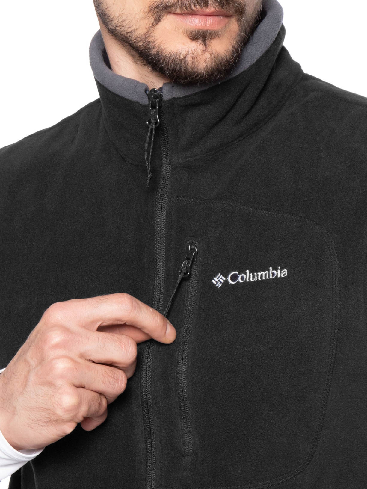 Colete Masculino Fast Trek Fleece Com Zíper Preto Columbia