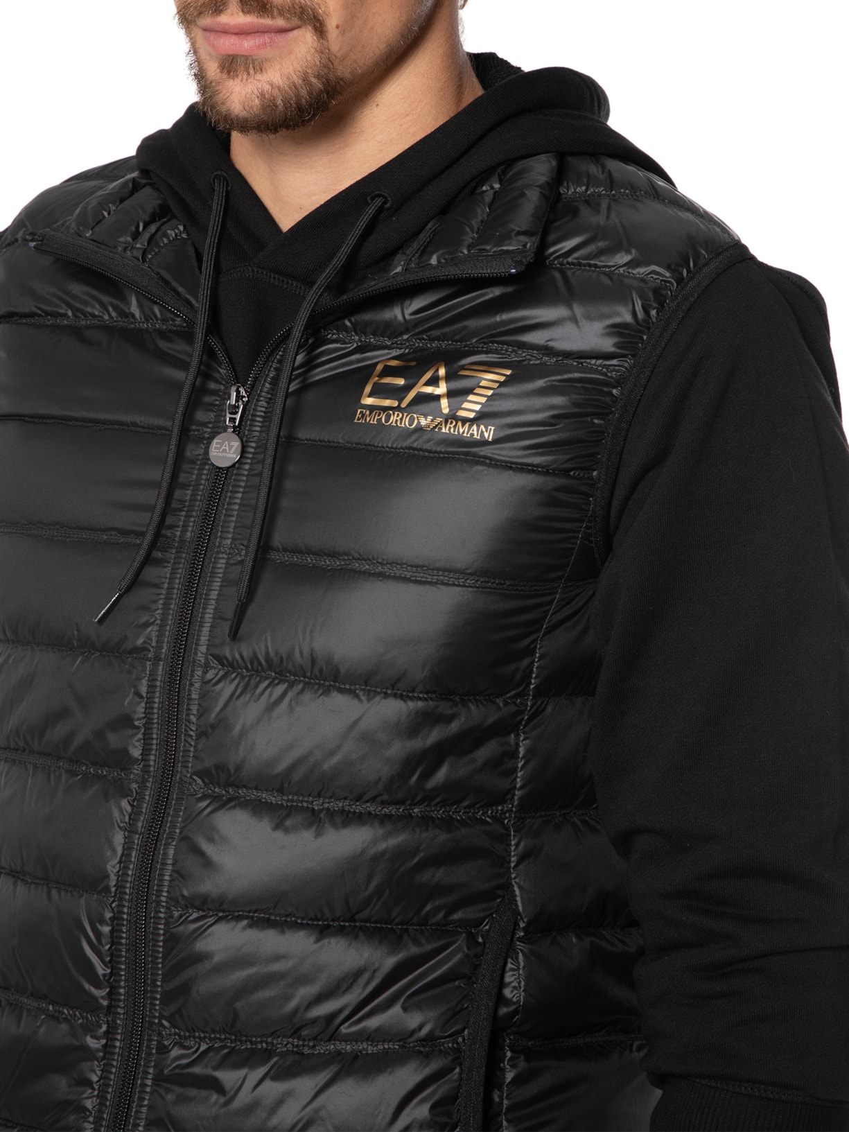Ea7 Emporio Armani Colete Masculino Gilet Piumino Preto