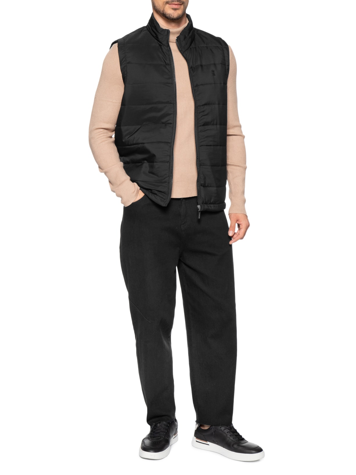 Colete Masculino Nylon Gomos Preto Sergio K