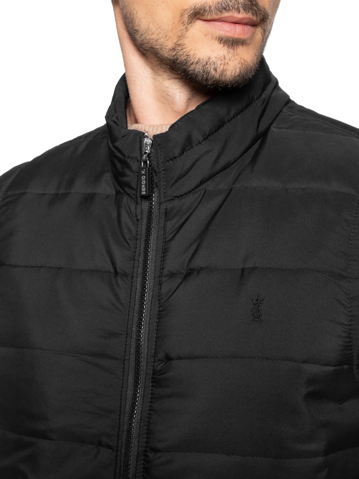 Colete Masculino Nylon Gomos Preto Sergio K