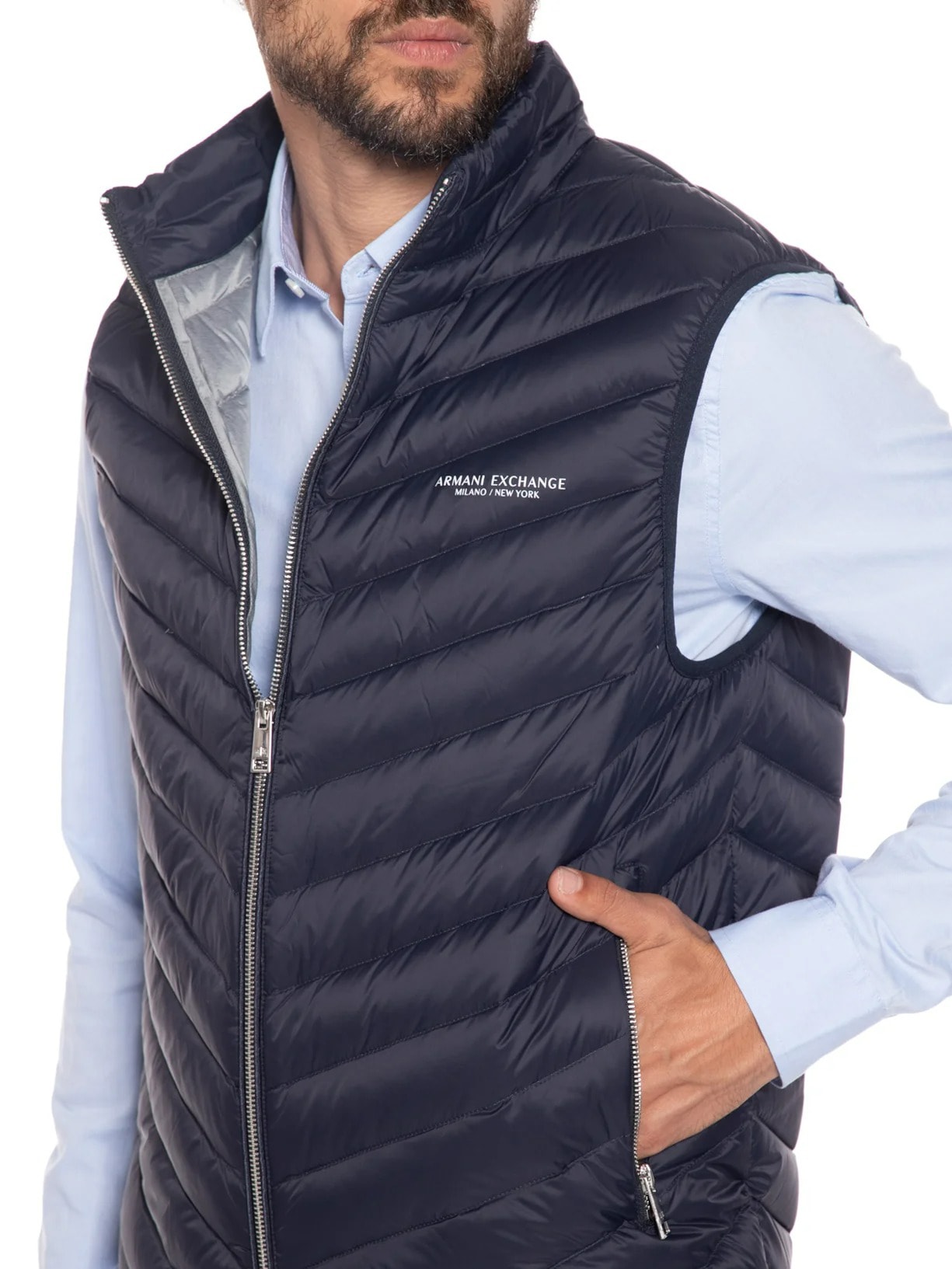 Colete Masculino Puffer Azul Armani Exchange