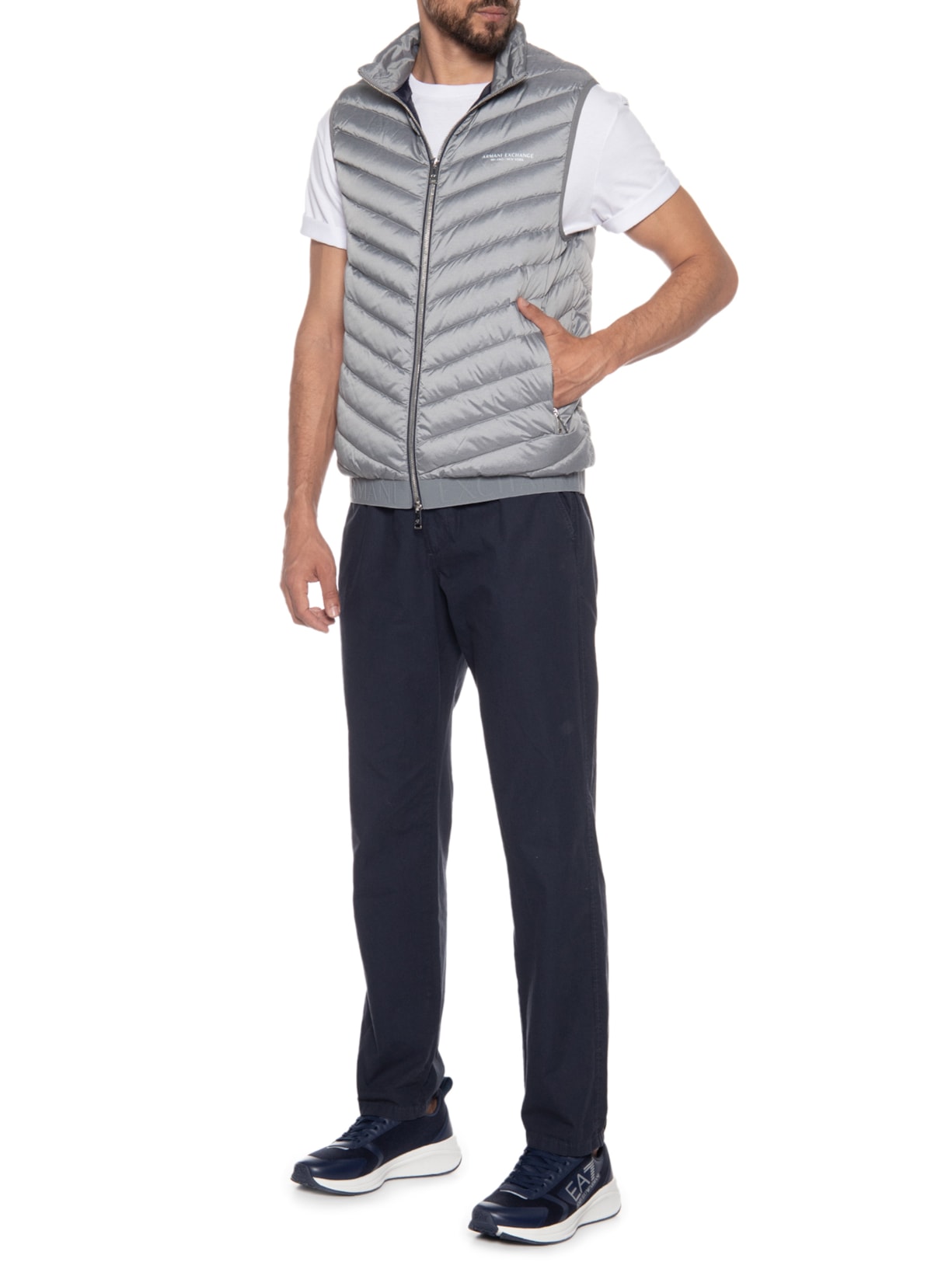 Colete Masculino Puffer Cinza Armani Exchange