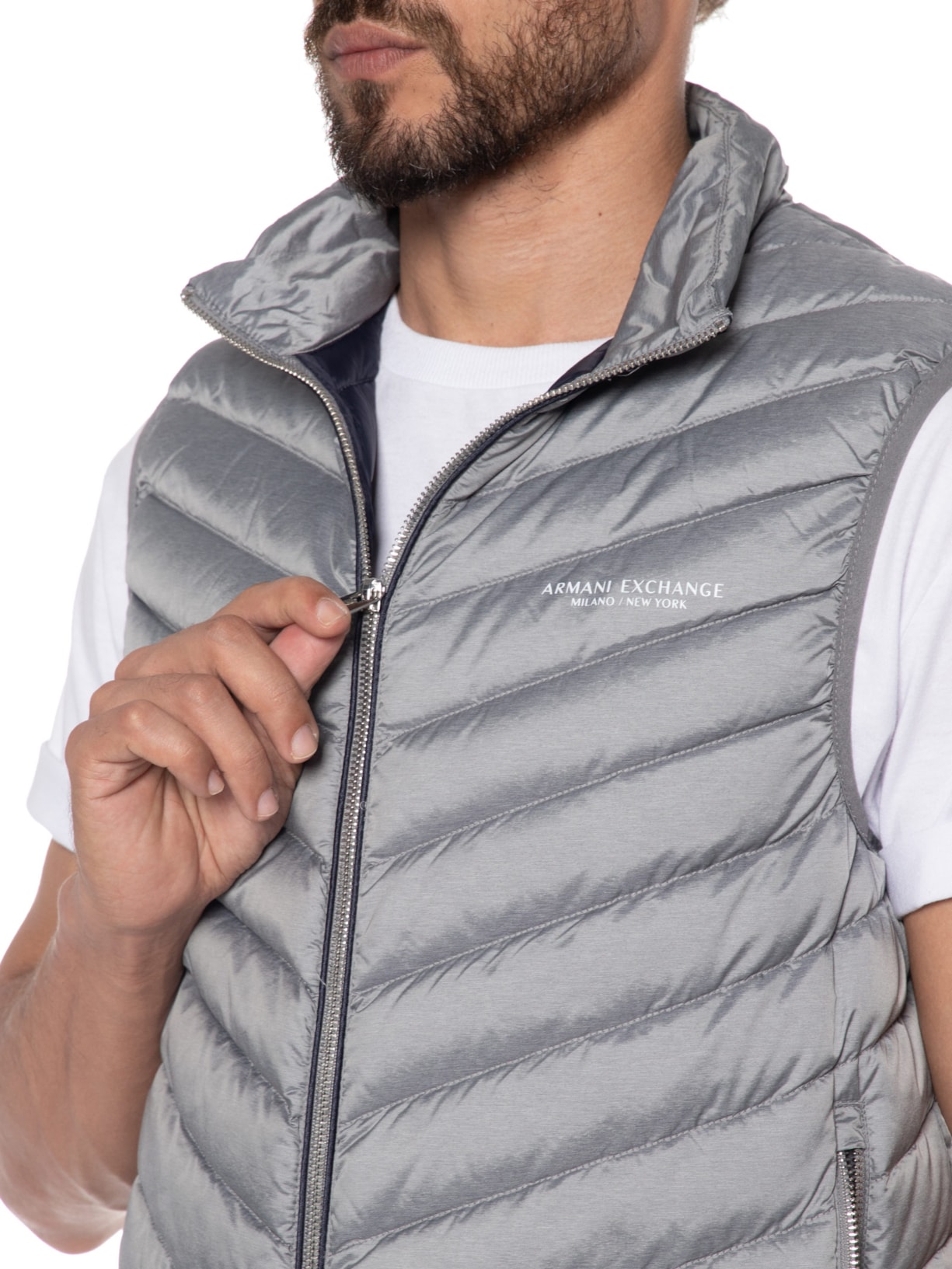 Colete Masculino Puffer Cinza Armani Exchange