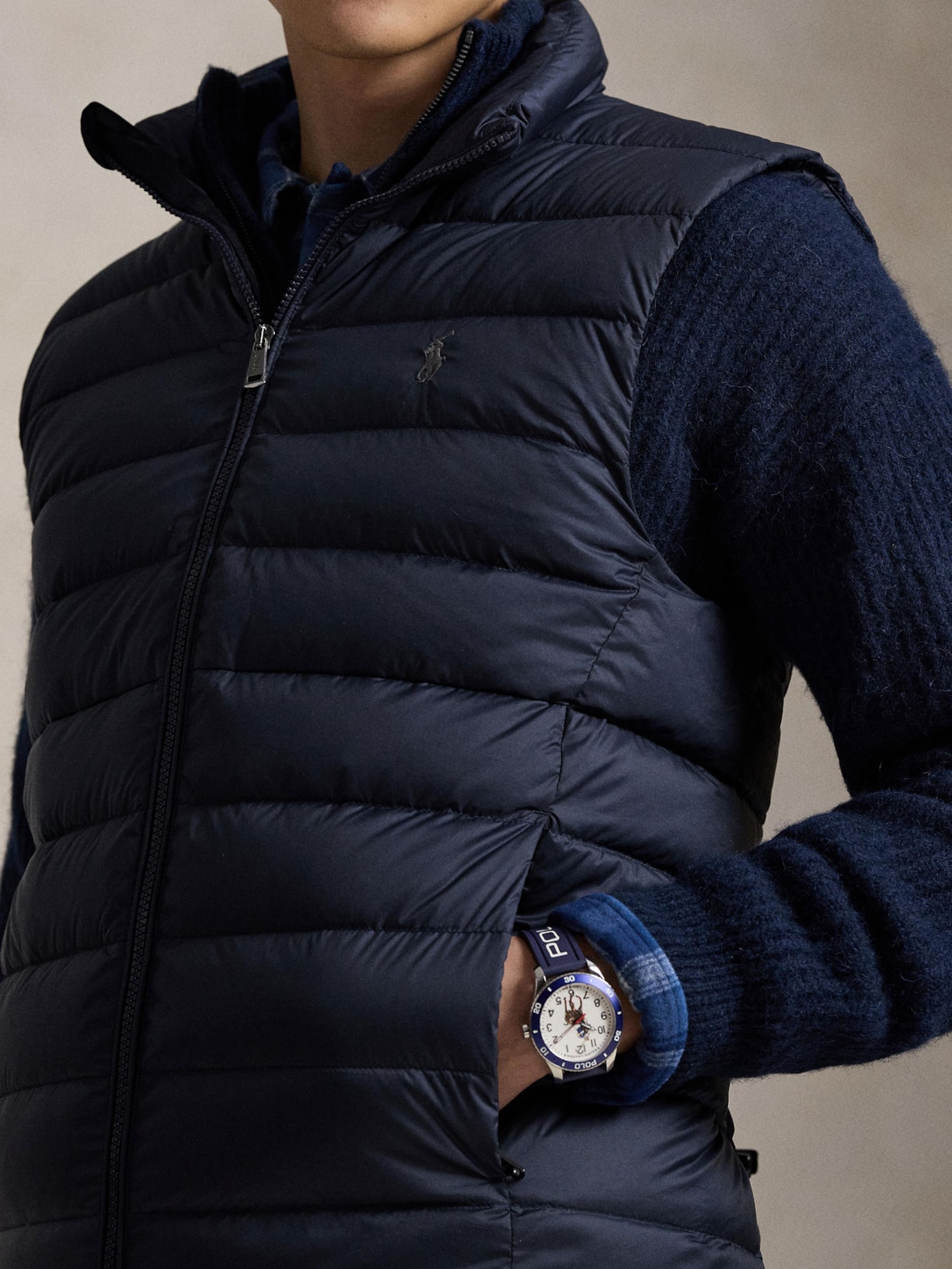 Colete Masculino Puffer Cldn Wld Vest Azul Polo Ralph Lauren