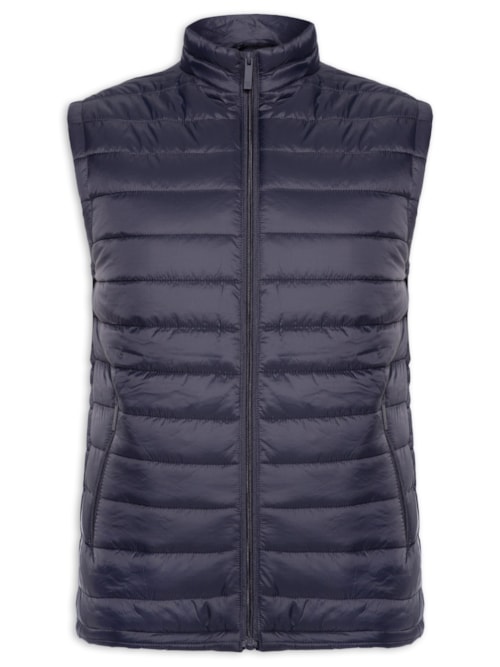 Colete Masculino Puffer Com Saquinho - Azul