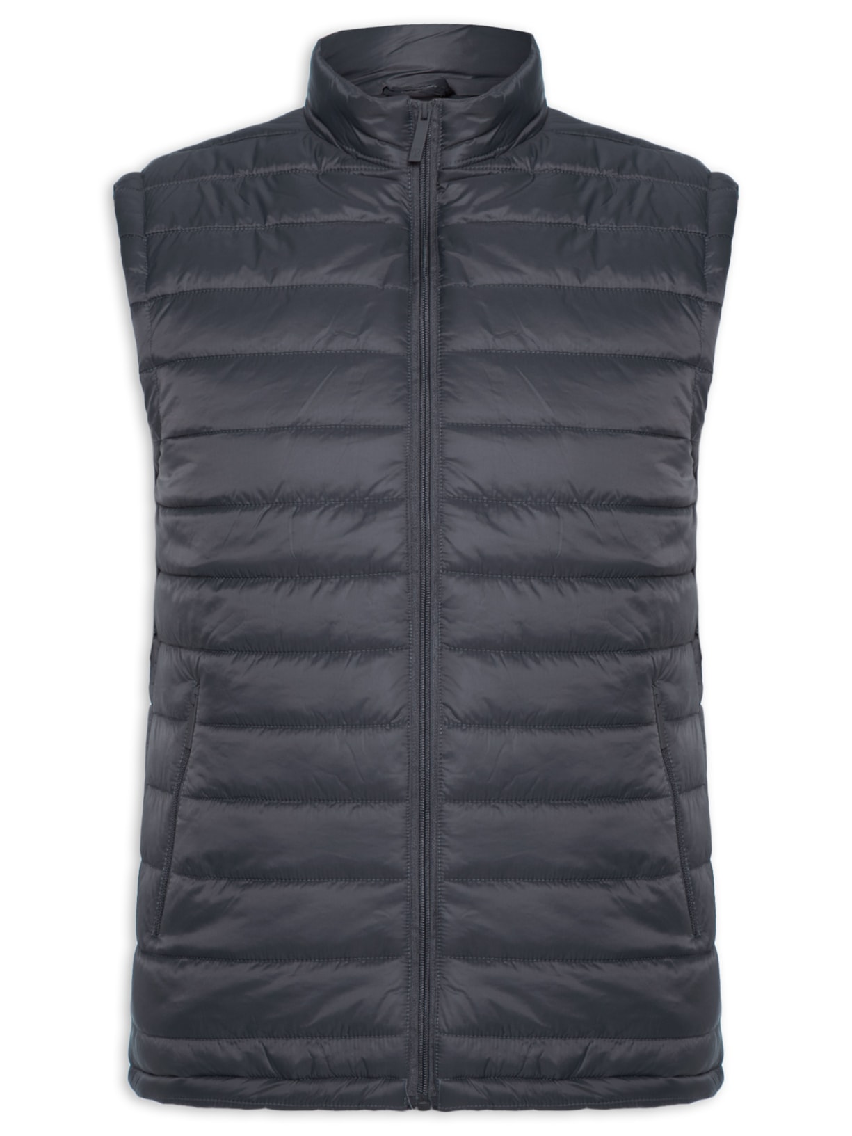 Colete Masculino Puffer Com Saquinho Cinza '2 Essential