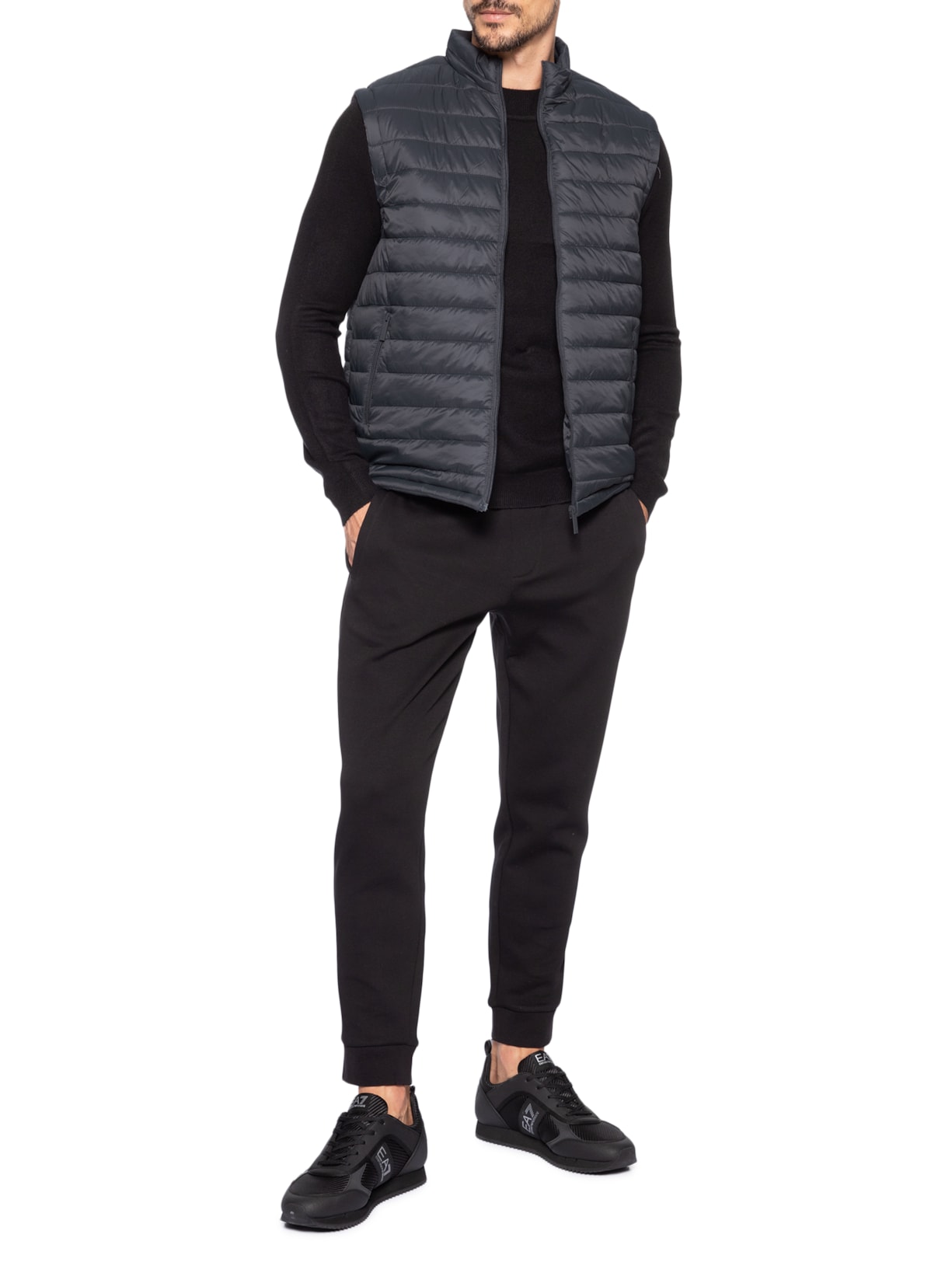 Colete Masculino Puffer Com Saquinho Cinza '2 Essential