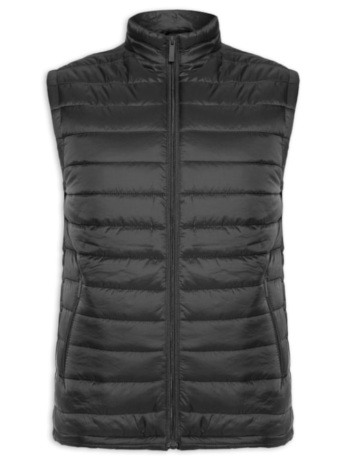 Colete Masculino Puffer Com Saquinho - Preto